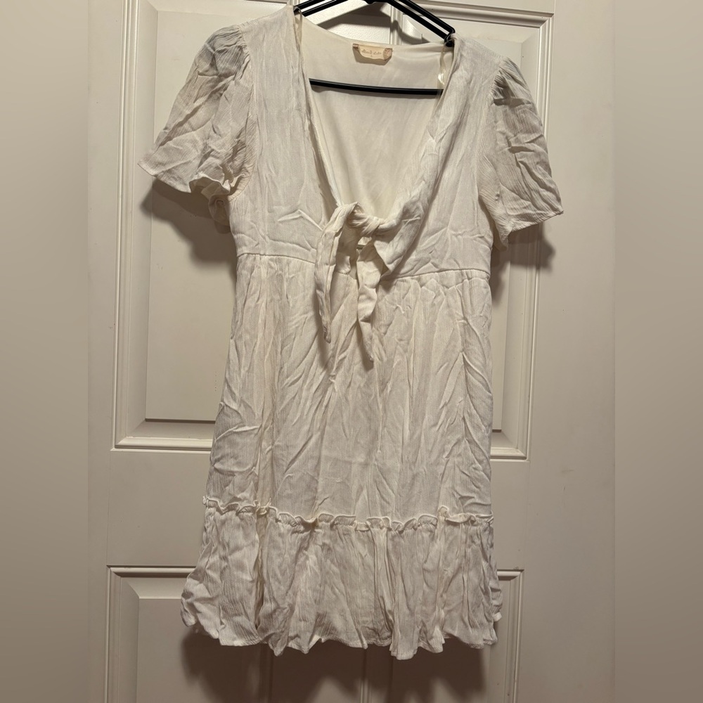 Altar'd State White Tiered Ruffled Sundress